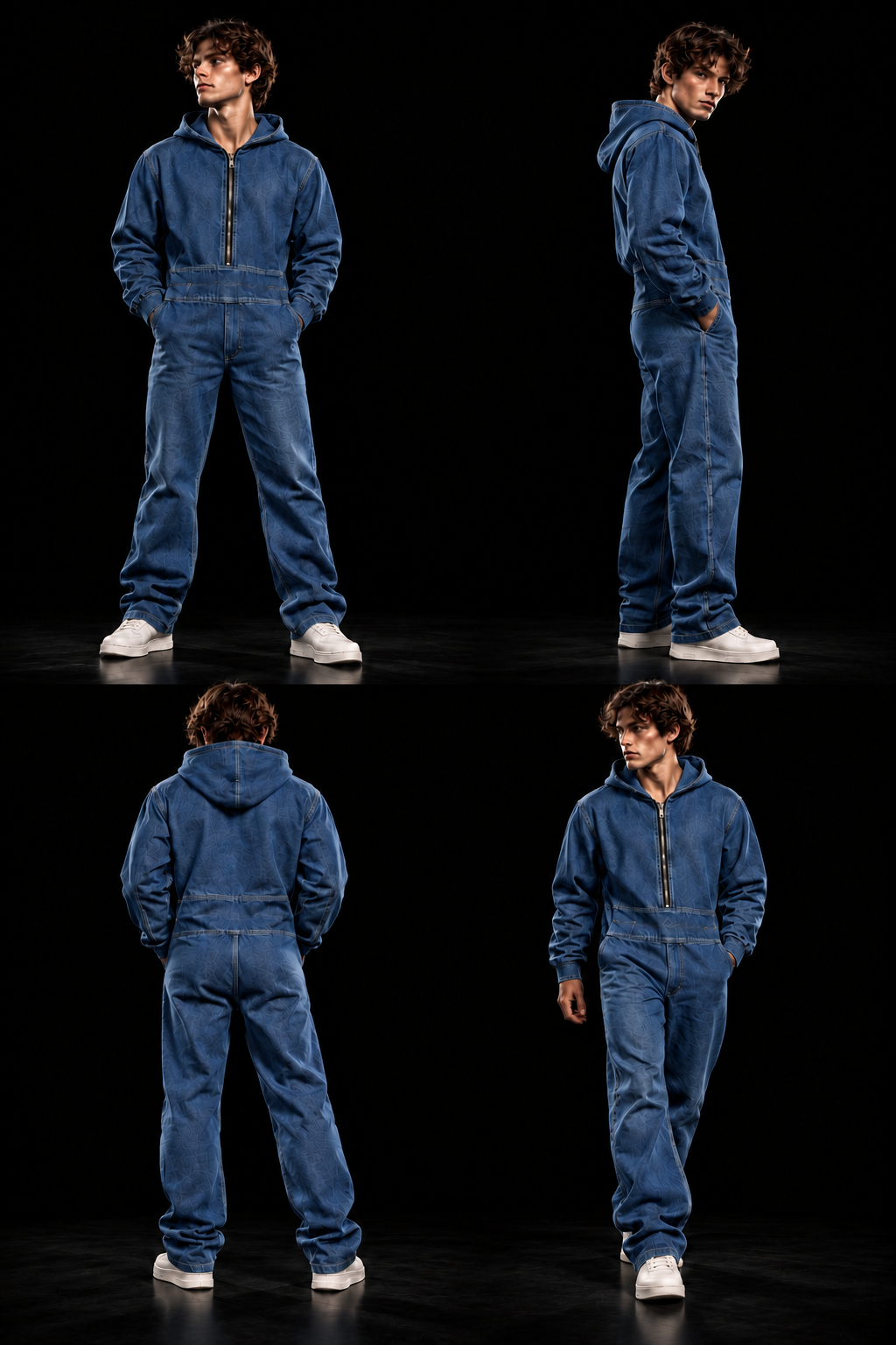 Denim concept, shown from four angles