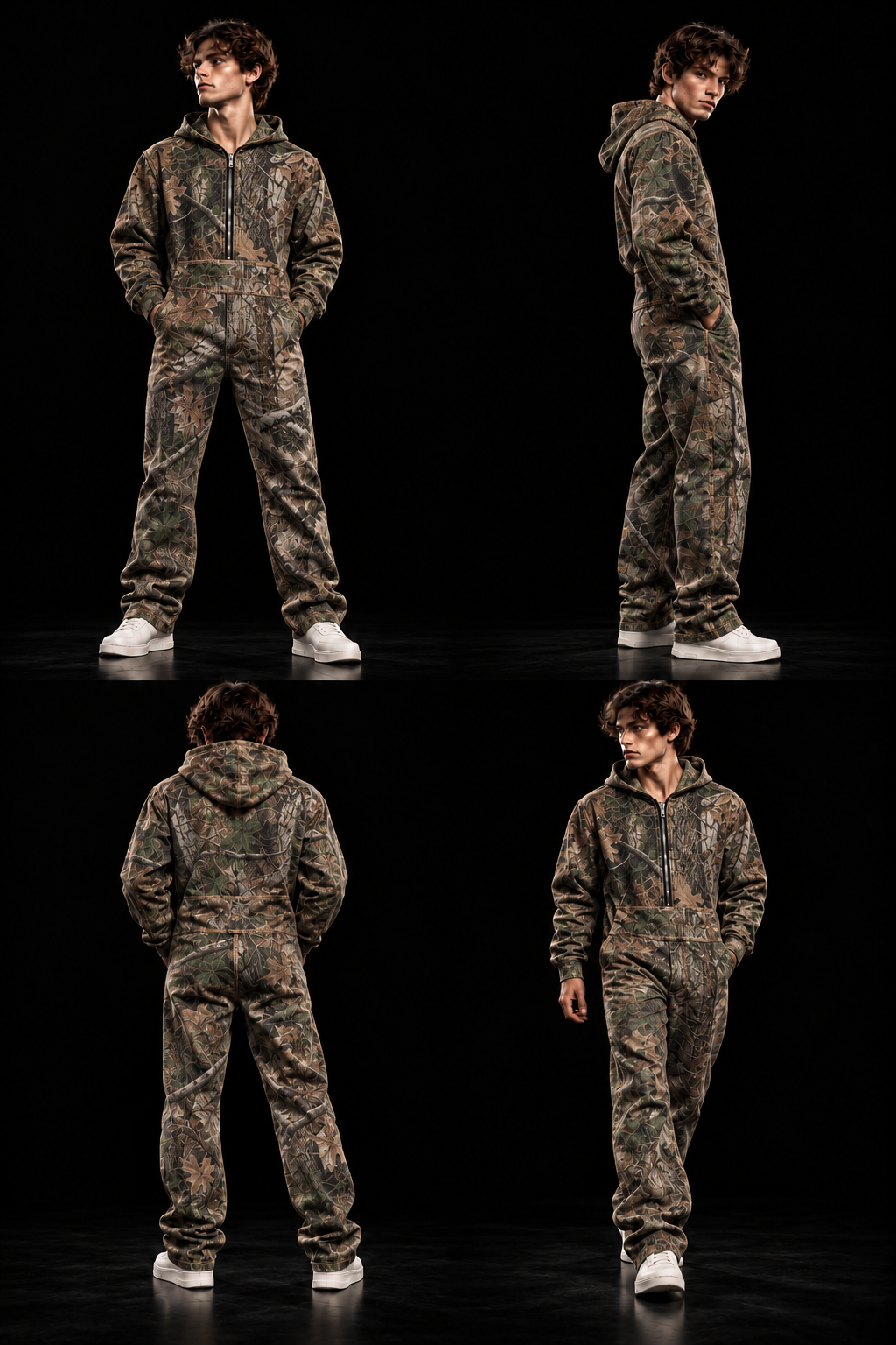 WC camouflage concept, shown from four angles