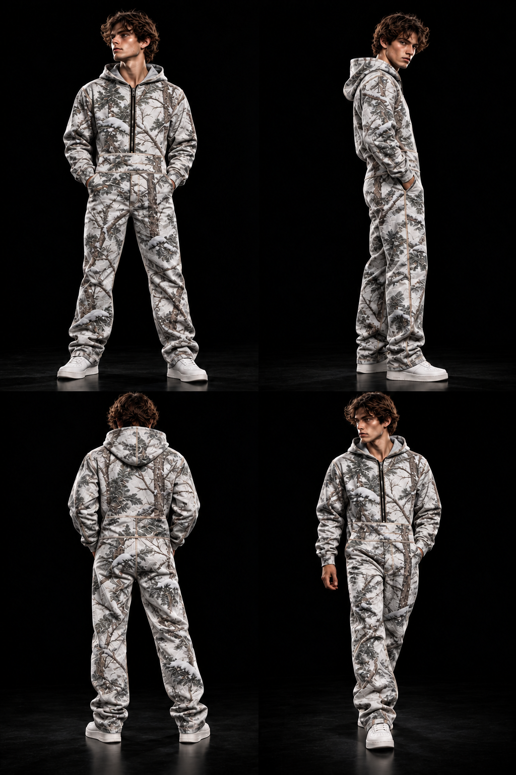 WWC camouflage concept, shown from four angles